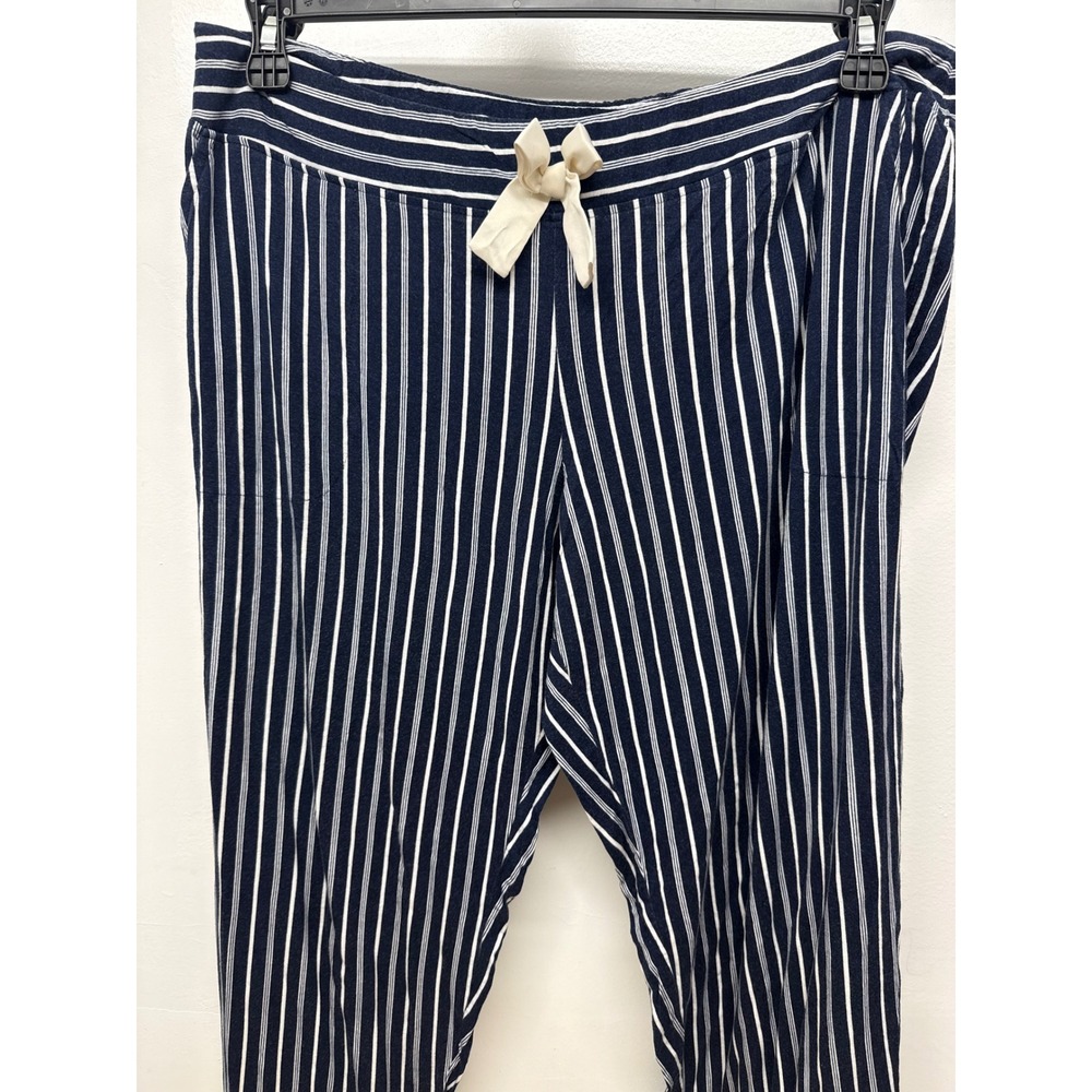 Soma Pajama Set Womens XL Navy White Striped Button Top & Pants Loungewear #49 - Picture 6 of 9